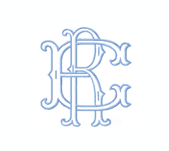 3.5" R Fishtail Embroidery Font Two Type Outline Font