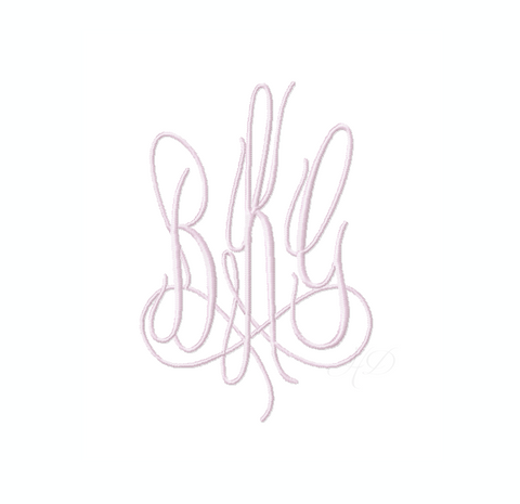 Maggie Script Monogram Satin Embroidery Font Package
