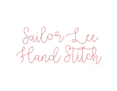 1" Sailor Lee Raw Hand Stitch Script Embroidery Font