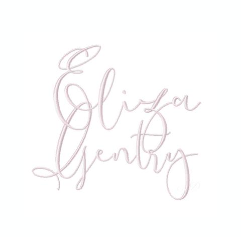2.5" Eliza Gentry Satin Stitch Embroidery Font