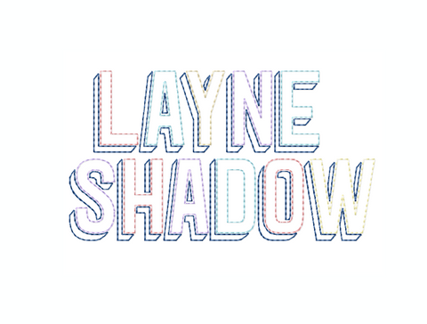 3" Layne Raw Hand Stitch Raw Embroidery Font