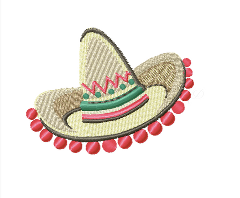 Sombrero Cinco De Mayo Embroidery Design