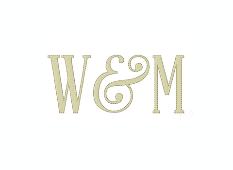 4" Reynolds Fill  Embroidery Font Monogram