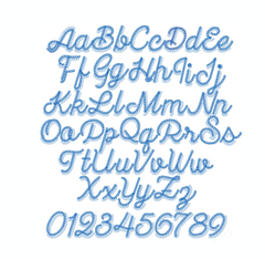 4x4 Double Chain Stitch Shadow Script Embroidery Font