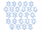 3.5" Q Fishtail Embroidery Font Two Type Outline Font