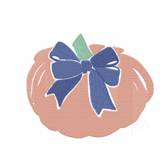 Pumpkin with Bow Embroidery Design