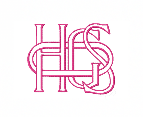Arkansas HOGS Embroidery Font LayeredType Outline Font