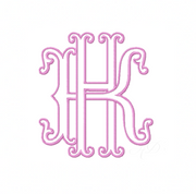 3.5" H Sutton Layered Outline Embroidery Font