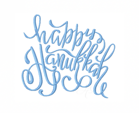 Happy Hanukkah  Embroidery Design