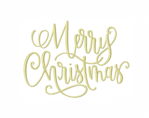 Merry Christmas Script Embroidery Design
