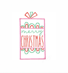 Merry Christmas Present Embroidery Design