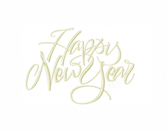 Happy New Years Script Embroidery Design