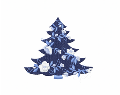 Chinoiserie Floral Christmas Tree Winter Embroidery Design