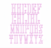 1" and 2" Sutton Outline Embroidery Font