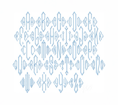 9.5" Diamond Fishtail Embroidery Font