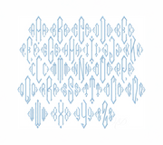 6.5" Diamond Fishtail Embroidery Font