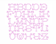 1" and 2" Sutton Outline Embroidery Font
