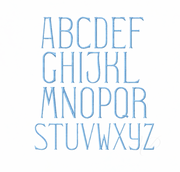 3" Satin Two Type Block Embroidery Font