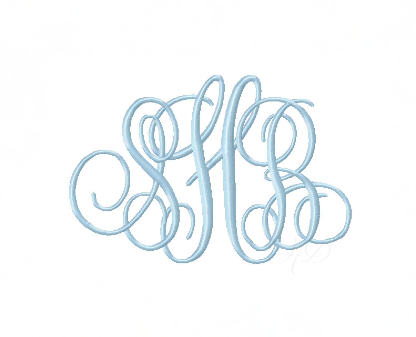 P and S 5 Two-letter Monogram Machine Embroidery Design in 5 Sizes for 4 X  4 and 5 X 7 Hoops 