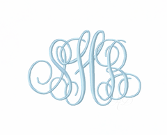 4.5" Sarah Script 5x7 Monogram Embroidery Font