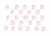 3.5" P Emmaline Layered Outline Embroidery Font