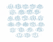 5.5" Sarah Script 6x10 Monogram Embroidery Font
