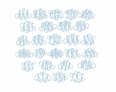 4.5" Sarah Script 5x7 Monogram Embroidery Font