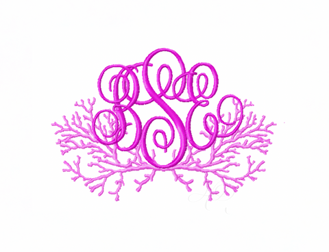 Coral Laurel Wreath Embroidery Design