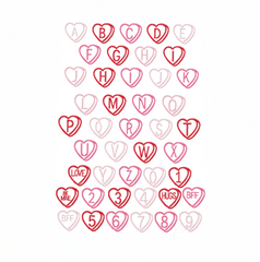 1/2" Candy Heart Font