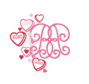 Candy Heart Valentine's Day Wreath Embroidery Design