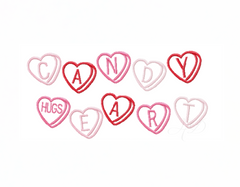 3" Candy Heart Embroidery Font