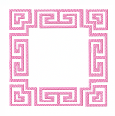 Greek Key Square Embroidery Design Frame