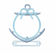 Nautical Anchor Rope Monogram Frame Embroidery Design