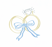 Wedding Rings with Bow Embroidery Design