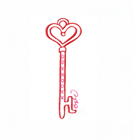 Key To Heart Embroidery Design