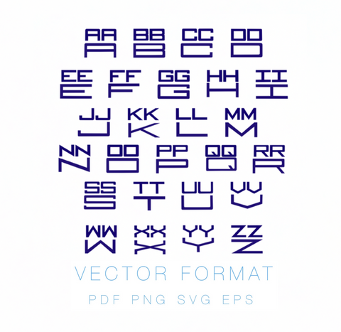 Square Type Monogram PDF PNG SVG EPS Vector Monogram Font