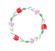 Spring Simple Tulip Wreath Embroidery Design