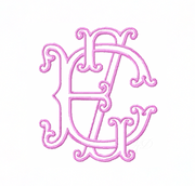 3.5" Z Sutton Layered Outline Embroidery Font