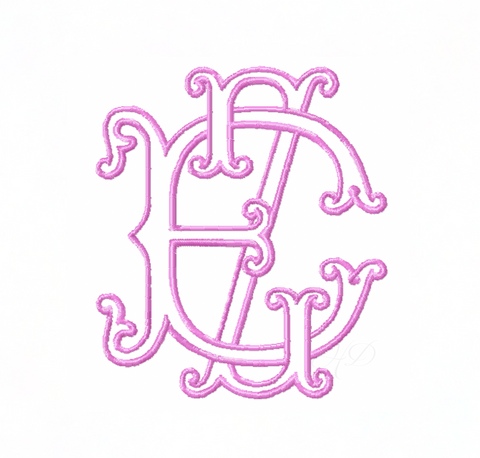 3.5" Z Sutton Layered Outline Embroidery Font