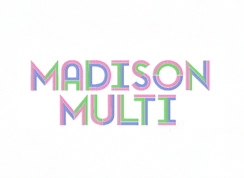 1" Madison Multi Embroidery Font