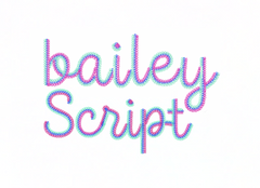 Bailey 1' Three Color Chain Stitch Embroidery Machine Font