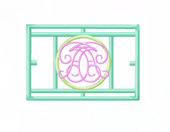 Tennis Court Monogram Embroidery Design