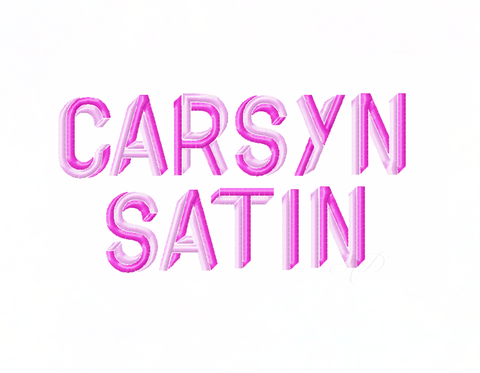 1" Carsyn Satin Embroidery Font Small