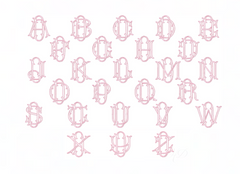 3.5" D Emmaline Layered Outline Embroidery Font