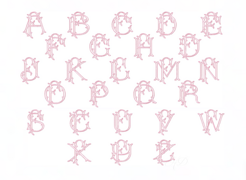 3.5" F Emmaline Layered Outline Embroidery Font