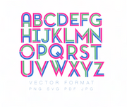 Madison Multi Color Vector Font PNG SVG PDF JPG