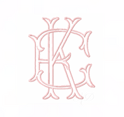 3.5" K Emmaline Layered Outline Embroidery Font