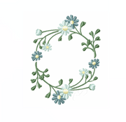 Daisy Satin Wreath Embroidery Design