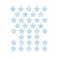 2.5" Star Satin Stitch Font