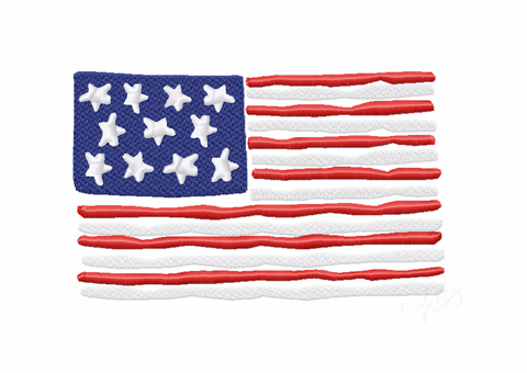 Abstract American Flag Embroidery Design